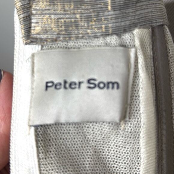 Peter Som Silver Metallic Strapless Mini Dress - Picture 8 of 11